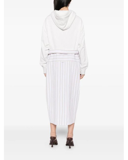 Maison Mihara Yasuhiro White Combined Hoodie Dress
