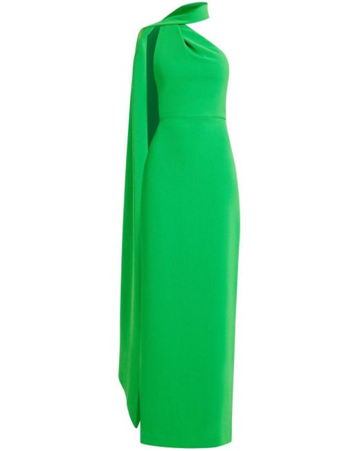 Solace London Green Demi One-shoulder Maxi Dress
