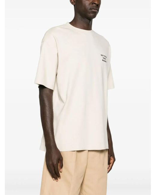 Drole de Monsieur White Slogan Crew-Neck T-Shirt for men