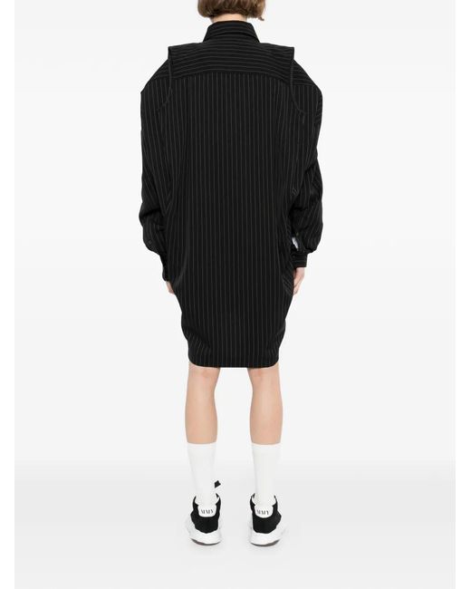 Maison Mihara Yasuhiro Black Pinstripe Mini Dress