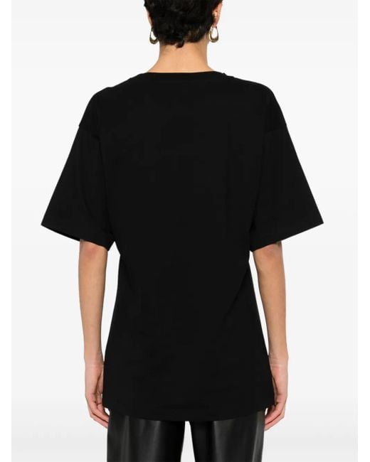 Stella McCartney Black Cut-Out Cotton T-Shirt