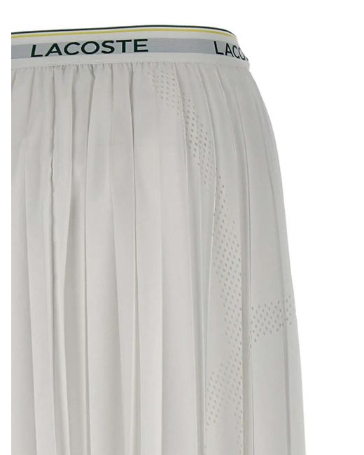Lacoste White Pleated Midi Skirt