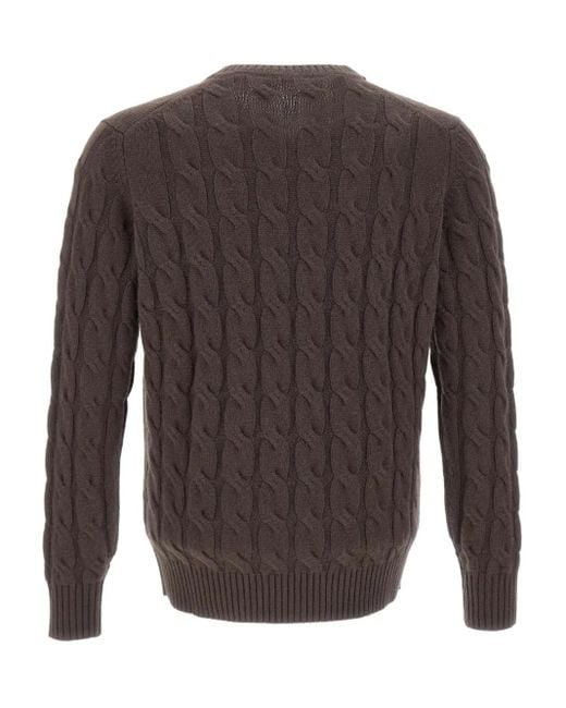 Kangra Gray Cable-Knit Sweater for men