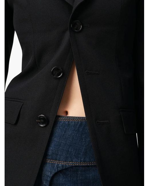 AMI Black New Wool Single Breasted Fitted Jacket