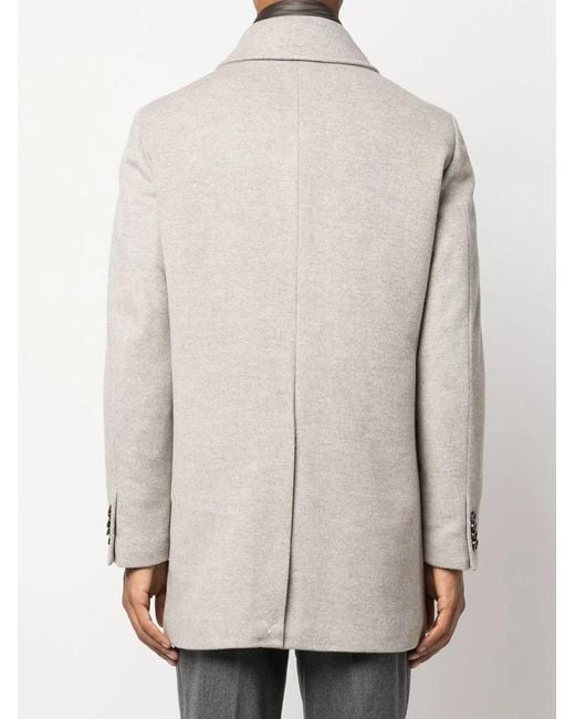 Moorer Gray Quilted Single-Breasted Coat for men
