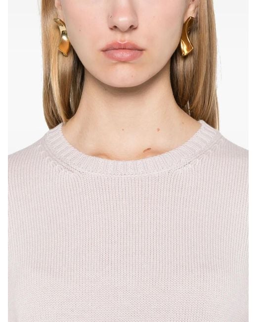 Blanca Vita Pink Ribbed-Knit Sweater