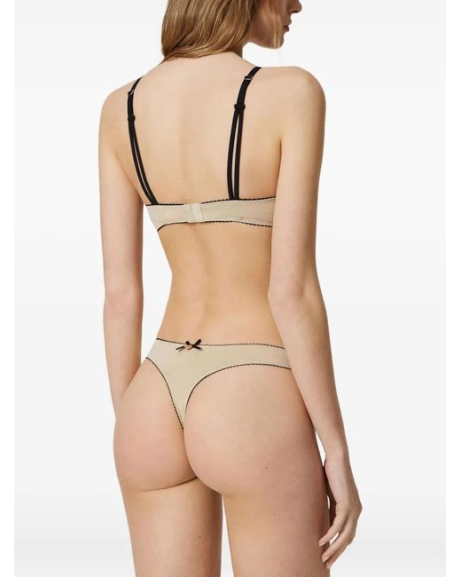 Twinset Natural Floral-Embroidered Briefs