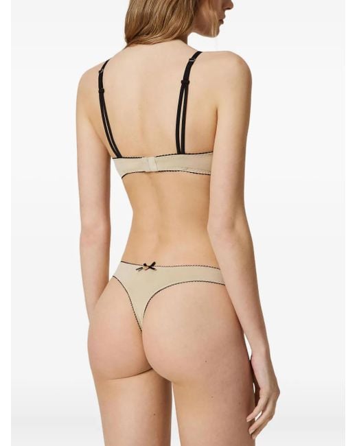 Twinset Natural Slip Mit Blumenstickerei