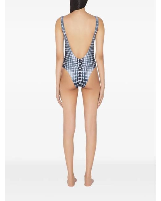 Jean Paul Gaultier Blue Printed-Dots Swimsuit