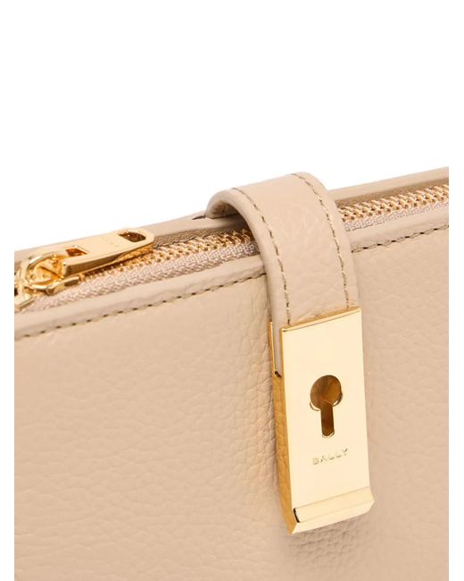 Bally Natural Lock Me Grained-Leather Wallet