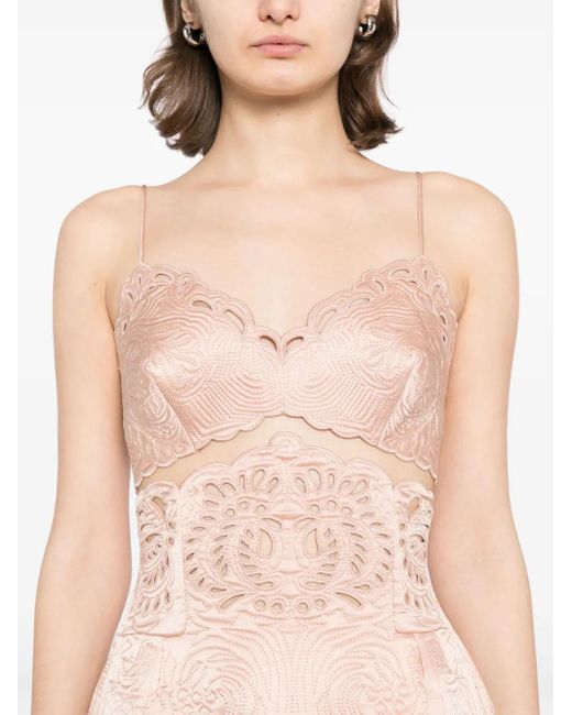 Ermanno Scervino Pink Floral Embroidered Top