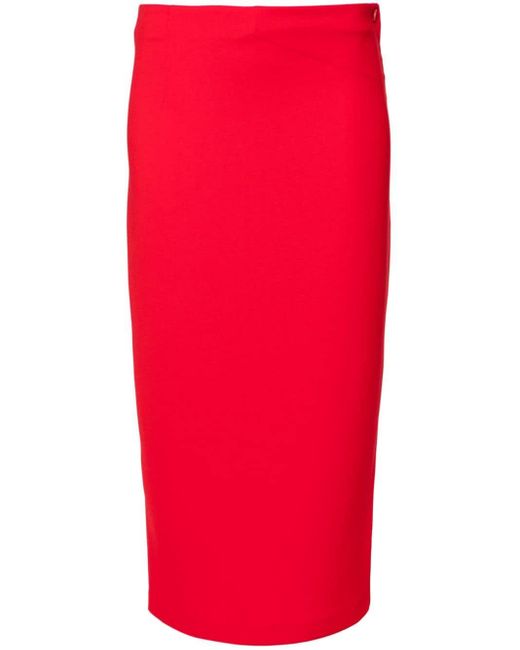 Falda midi de talle medio ANDREADAMO de color Red