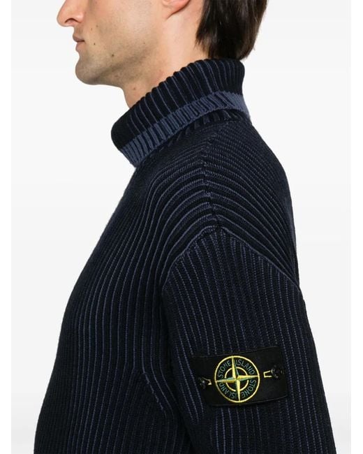Stone Island Geribbelde Sweater in het Blue voor heren