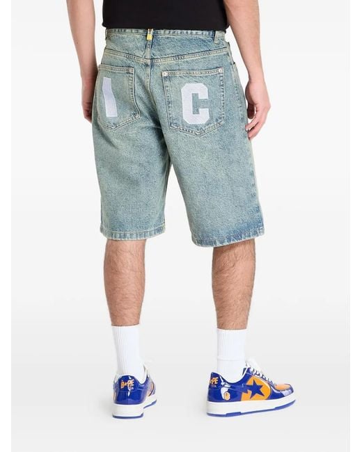 ICECREAM Blue Running Dog Denim Shorts for men