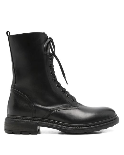 Julie Dee レースアップ レザーブーツ Black