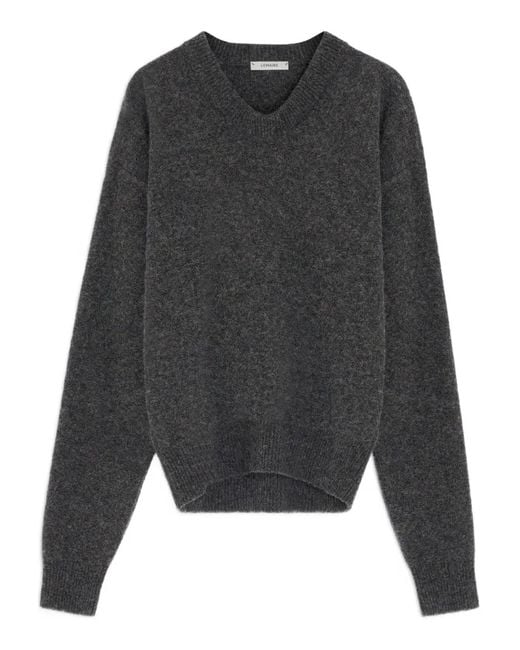 Lemaire Gray V-Neck Wool Sweater for men