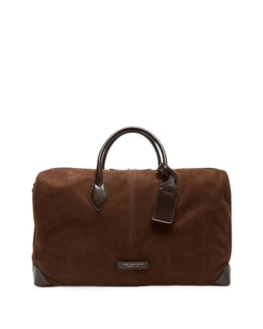 The Bridge Brown Leather-Trim Nubuck Holdall