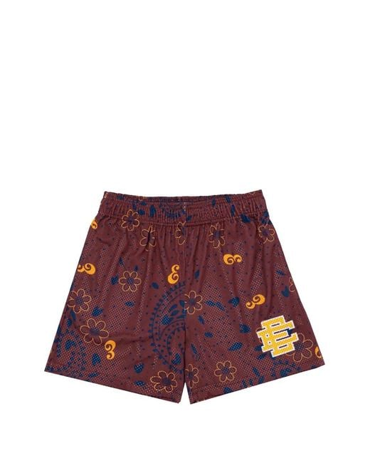 Eric Emanuel Red Ee Basic Paisley Track Shorts for men
