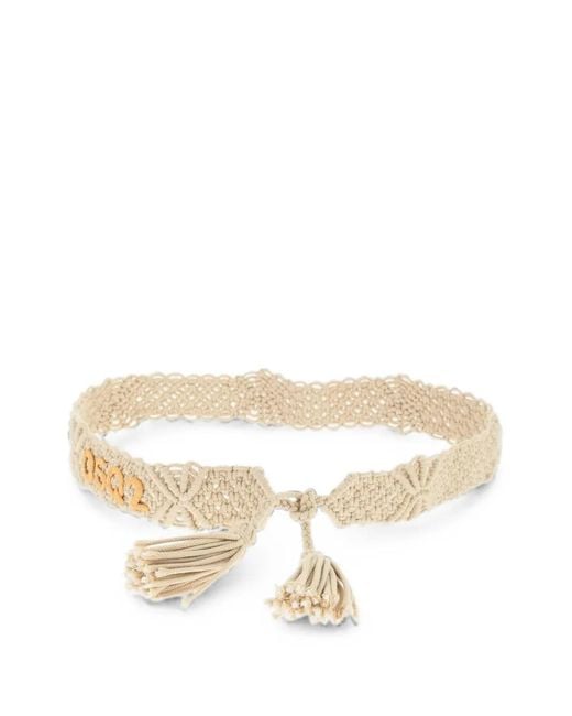 DSquared² Natural Logo-Detail Tassel Belt