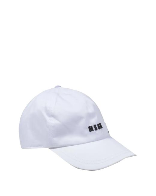 MSGM White Logo-Embroidered Cap for men