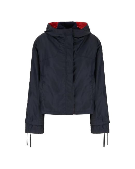 Iceberg Blue Drawstring-Cuff Hooded Jacket