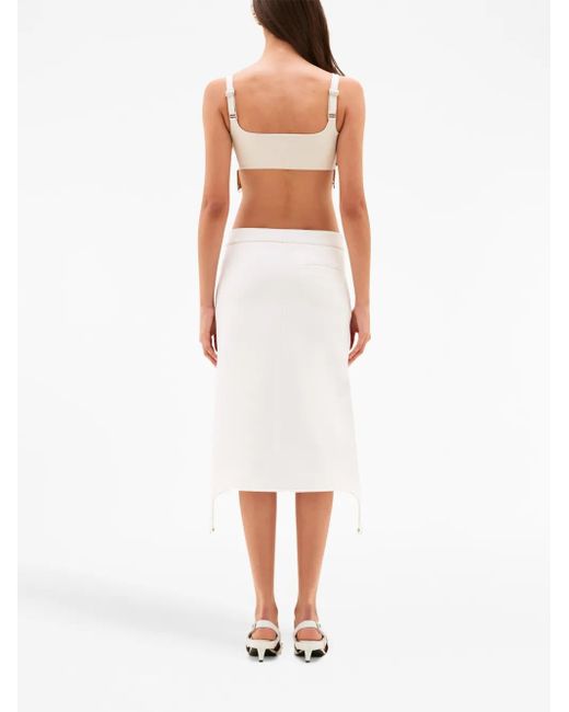 Jupe Mi-Longue À Bretelles Courreges en coloris White