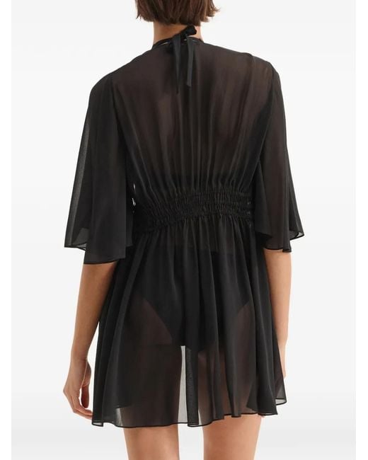 Eres Black Flared Sleeve Opérette Top