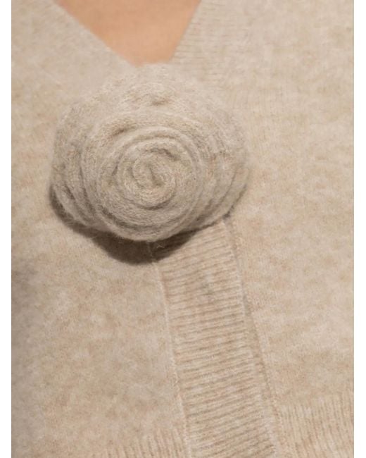 ROTATE BIRGER CHRISTENSEN Natural Knit Flower Cardigan