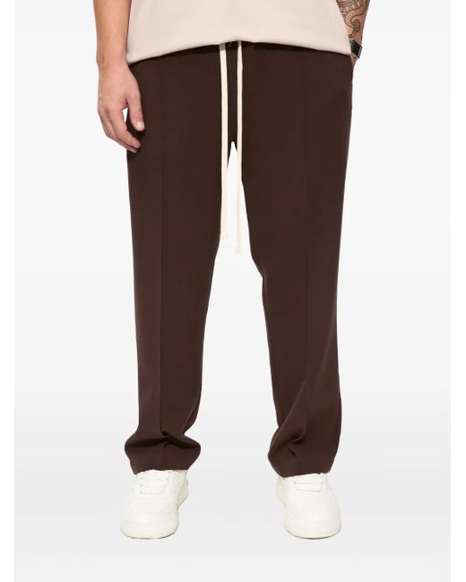 Hamza Brown 247 Drawstring-Panelled Track Pants for men