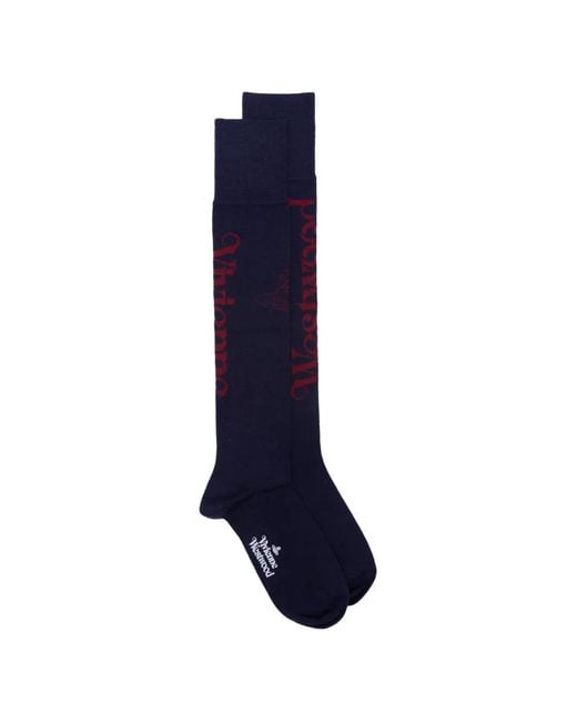 Vivienne Westwood Blue Half Logo High Socks