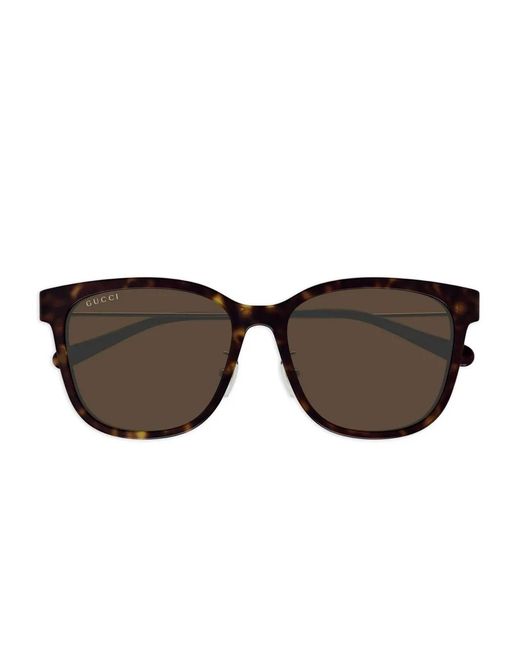 Gucci Brown Tortoiseshell-Effect Sunglasses