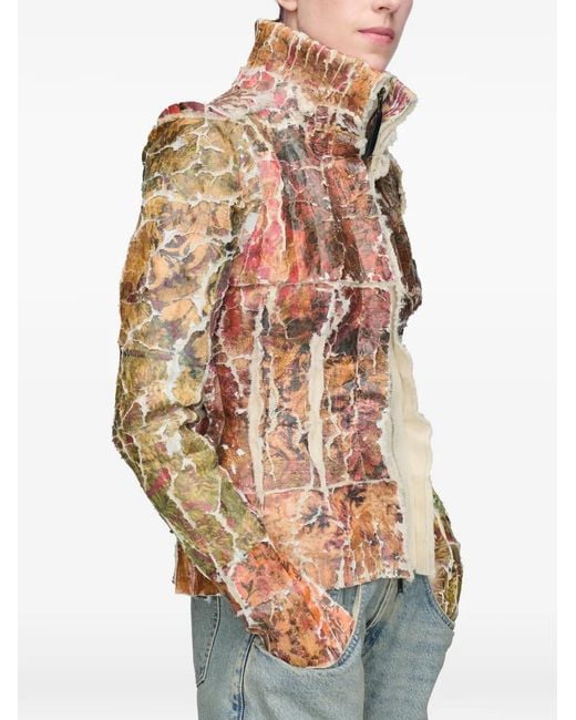 Maison Margiela White Fragmented Floral Zip-Up Cardigan
