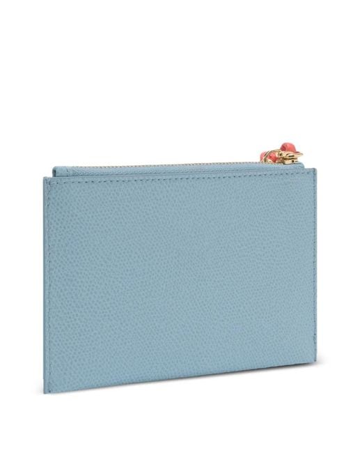 Furla Blue Iride Envelope Zip Leather Clutch Bag