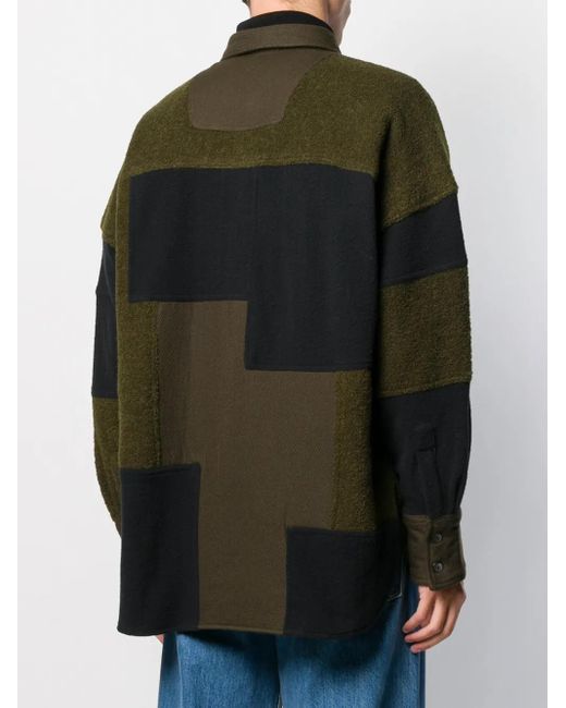Ambush Black Patchwork Fleece Jacket for men