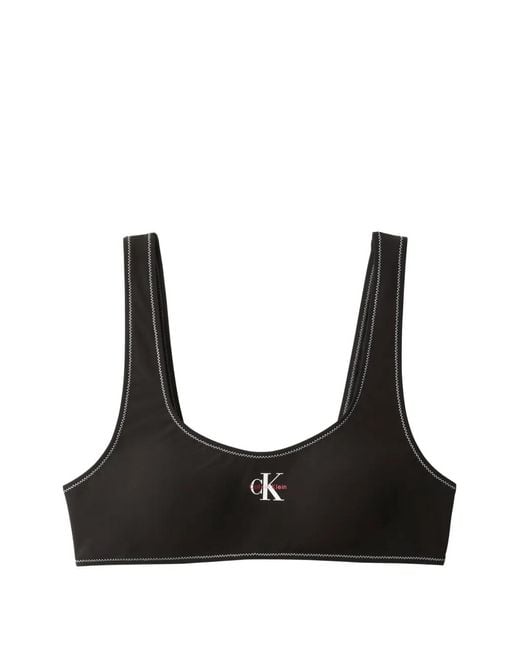 Calvin Klein Black Ck Monogram Bikini Top