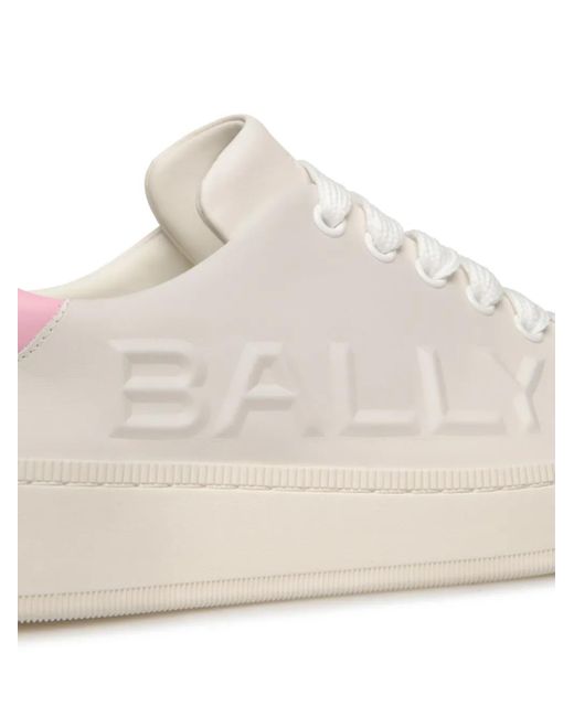 Bally Pink Logo-Embossed Leather Sneakers