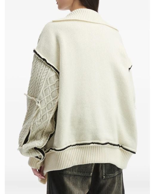 Y's Yohji Yamamoto Kabelgebreid Vest Met Patchwork in het White