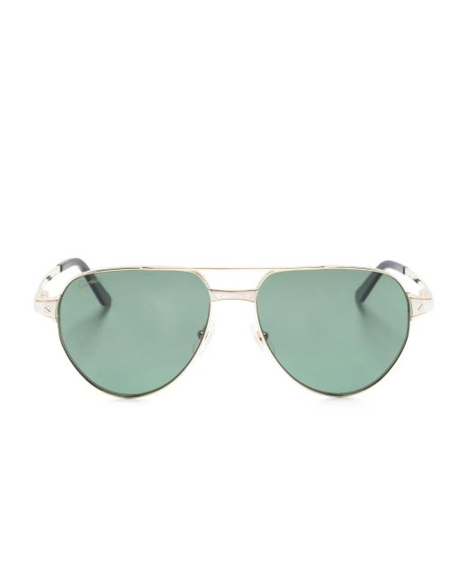 Cartier Green Santos De Cartier Navigator-Frame Sunglasses for men