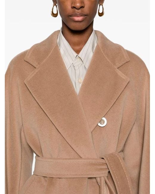 Max Mara Natural Madame 101801 Double-Breasted Belted Coat
