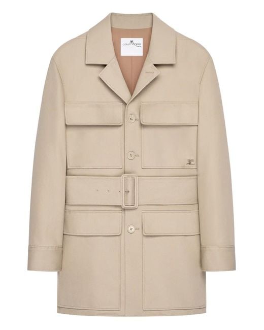 Courreges Natural Utility Belted Coat