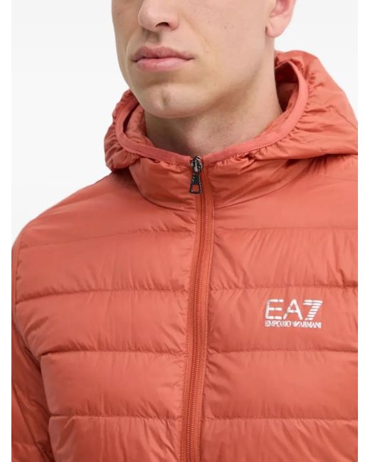 EA7 Red Veste Matelassée À Capuche for men
