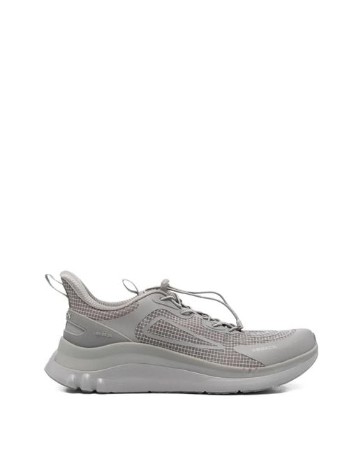 BBACK White Grid-Pattern Toggle-Fastening Sneakers for men