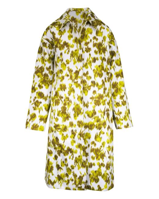 Michael Kors Yellow Floral-Print Coat