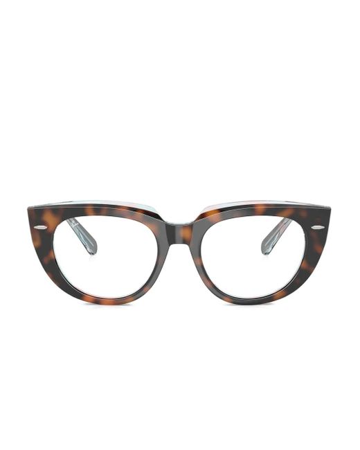 Tortoiseshell Cat-Eye Glasses Ray-Ban en coloris Brown