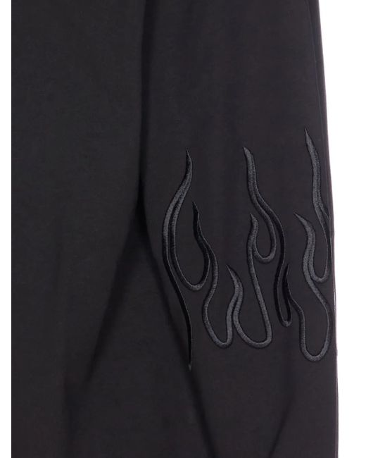 Vision Of Super Blue Flame-Embroidered Crewneck Sweatshirt for men
