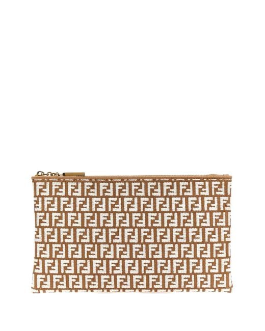 Clutch Media Con Monogramma di Fendi in Metallic