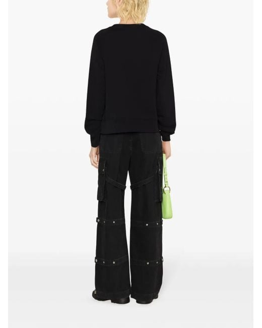 Moschino Sweater Met Geborduurd Logo in het Black