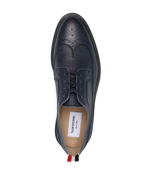 Thom Browne Blue Lace-Up Leather Brogue