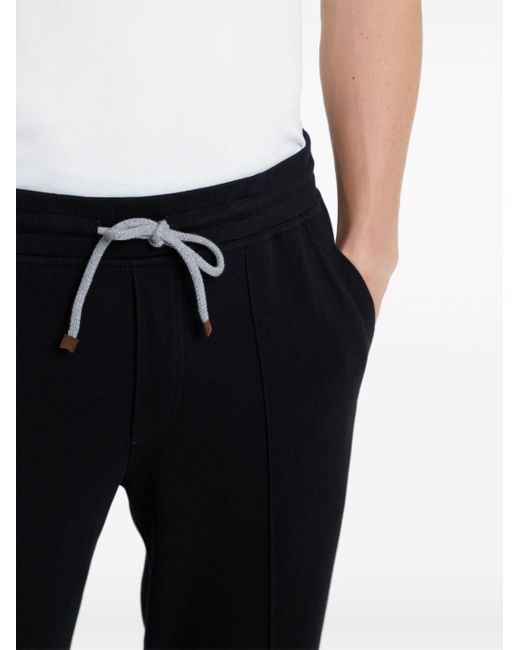 Pantalones de chándal con cordones Brunello Cucinelli de hombre de color Black