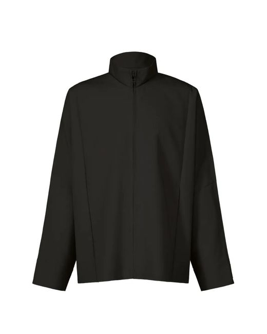 Issey Miyake Black High-Neck Button-Cuff Jacket for men